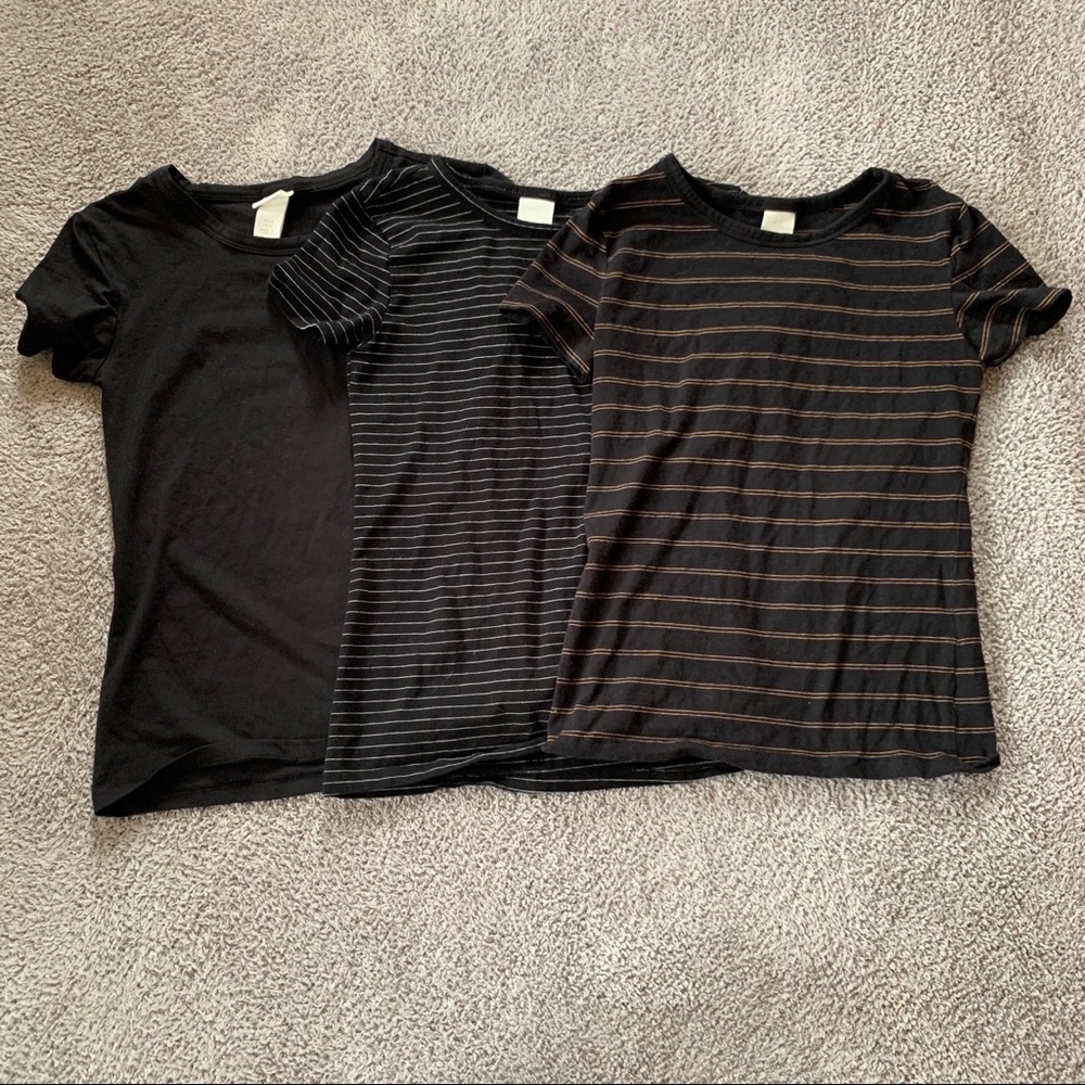 NWOT Bundle of Classic Black Crew Neck Tees